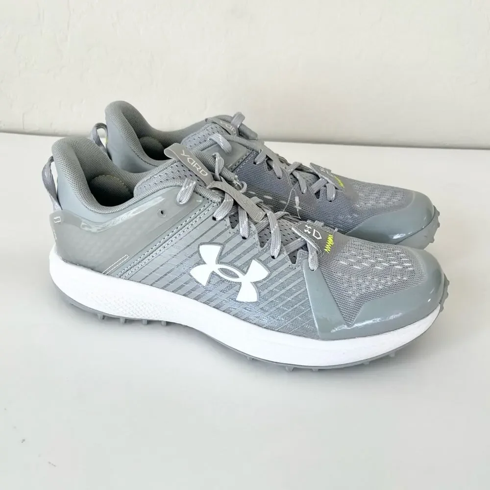 Under Armour yard turf baseball shoes grey white 8 NEW